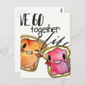 We gaan samen als Peanut Butter en Jelly Briefkaart (Voorkant / Achterkant)