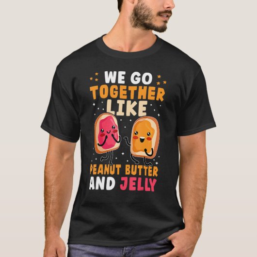 We gaan samen als pindakaas en jam Schattig T-shirt (Voorkant)