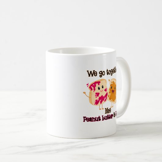 We gaan samen als pindakaas en jelly koffiemok (Voorkant rechts)