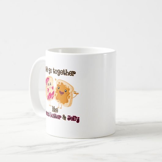 We gaan samen als pindakaas en jelly koffiemok (Voorkant links)