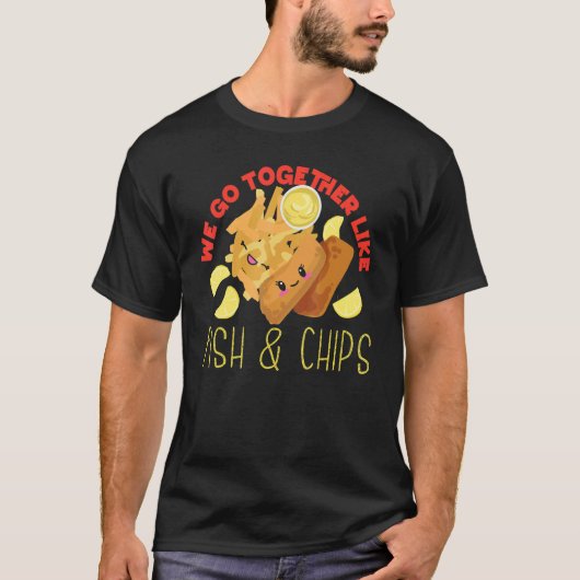 We gaan samen als vis en friet t-shirt (Voorkant)