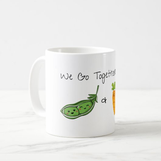 "We gaan samen" Erwten & Wortelen mok (Voorkant links)