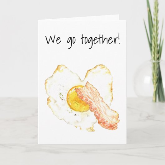 We gaan samen met Bacon Egg love Valentijnsdag Kaart (Voorkant)