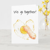 We gaan samen met Bacon Egg love Valentijnsdag Kaart (Gele Bloem)
