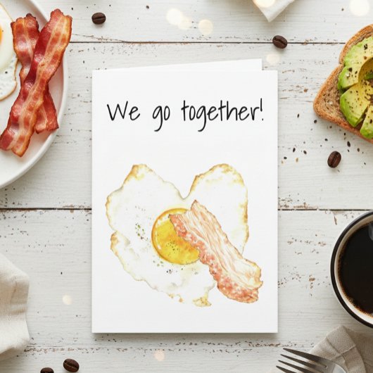 We gaan samen met Bacon Egg love Valentijnsdag Kaart