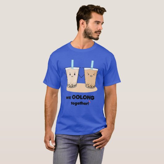 We gaan samen met Pun Funny Boba T-shirt (Voorkant volledig)