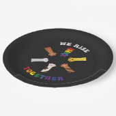 We gaan samen | Pauw afdrukken | Diversiteit | Een Papieren Bordje (Gekanteld)