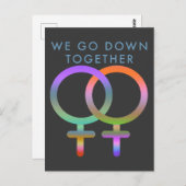 We gaan samen vrouw symbolen briefkaart (Voorkant / Achterkant)