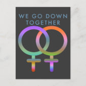 We gaan samen vrouw symbolen briefkaart (Voorkant)