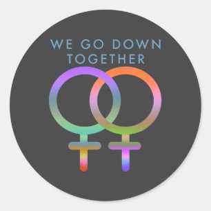 We gaan samen vrouwen symbolen gebruiken ronde sticker
