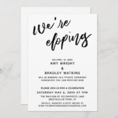 We Gaan Stiekem Trouwen Eenvoudig Modern Handgesch Kaart (Voorkant / Achterkant)