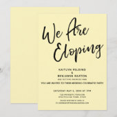 We Gaan Stiekem Trouwen Geel Informele Feestelijke Kaart (Voorkant / Achterkant)