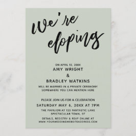 We Gaan Stiekem Trouwen Moderne Handgeschreven Typ Kaart