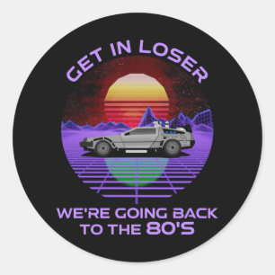 We gaan terug naar de 80's grappigste. ronde sticker