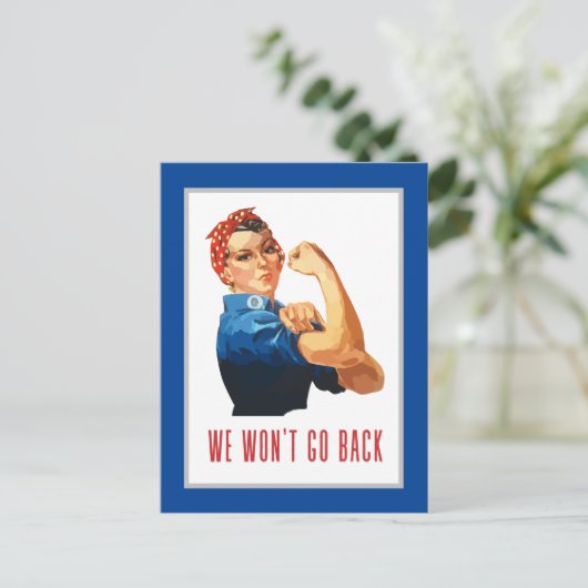 We gaan terug naar Rosie Riveter Briefkaart (Staand voorkant)