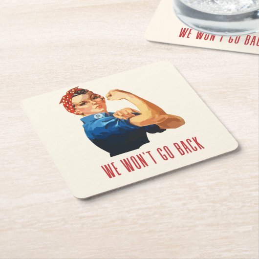 We gaan terug naar Rosie Riveter Kartonnen Onderzetters (Schuin)