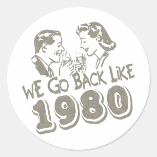 We gaan terug zoals in 1980-Sticker Ronde Sticker
