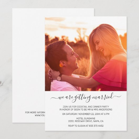 We Gaan Trouwen Aangepaste Foto Bevestiging Kaart (Voorkant / Achterkant)