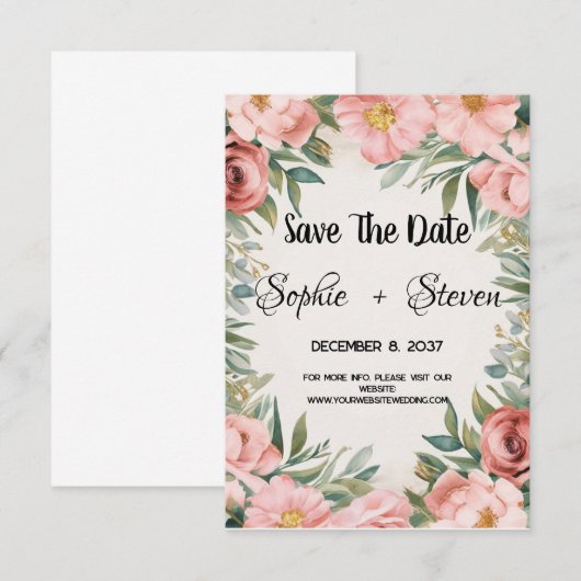 We gaan trouwen! Bewaar de datum Save The Date (Voorkant / Achterkant)