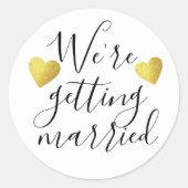 We gaan trouwen Bruiloft Ronde Sticker (Voorkant)