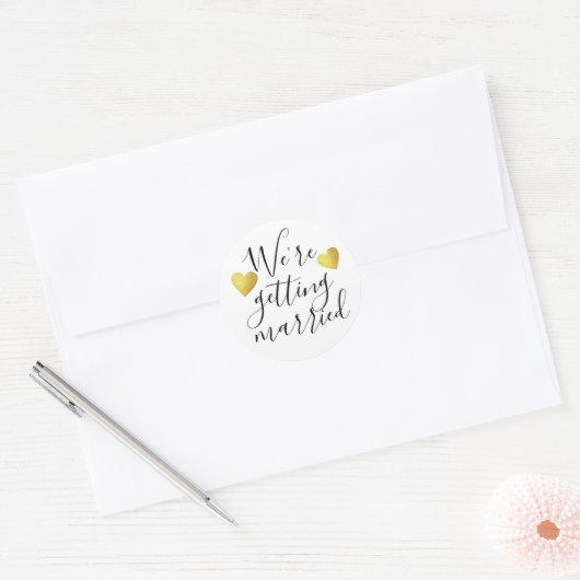 We gaan trouwen Bruiloft Ronde Sticker (Envelop)