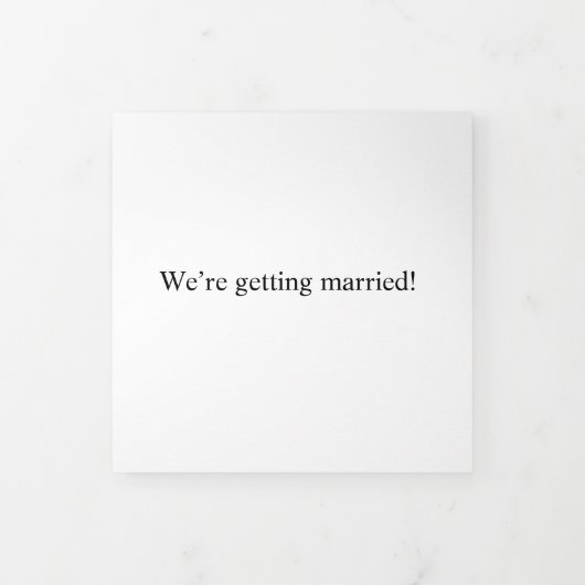 “We gaan trouwen!” Drievoudige trouwkaart Drieluik Kaart (Cover)