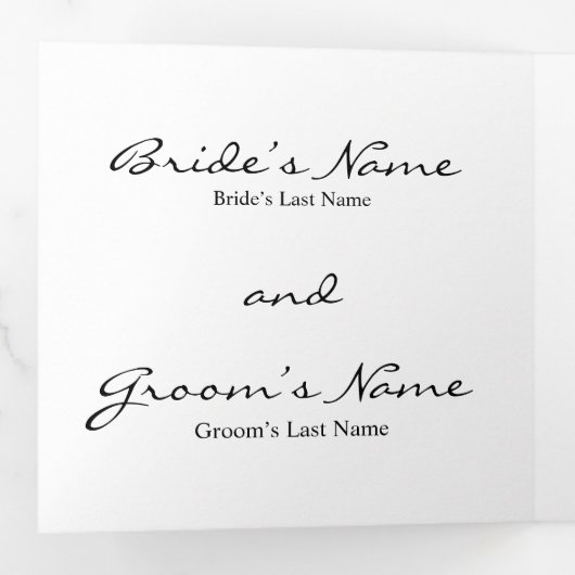 “We gaan trouwen!” Drievoudige trouwkaart Drieluik Kaart (Binnenzijde eerst)