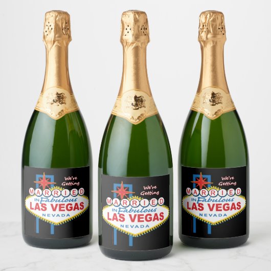 We gaan trouwen in Vegas Sparkling Wijnetiket (Flessen)