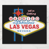 We gaan trouwen in Vegas Sparkling Wijnetiket (Enkel label)