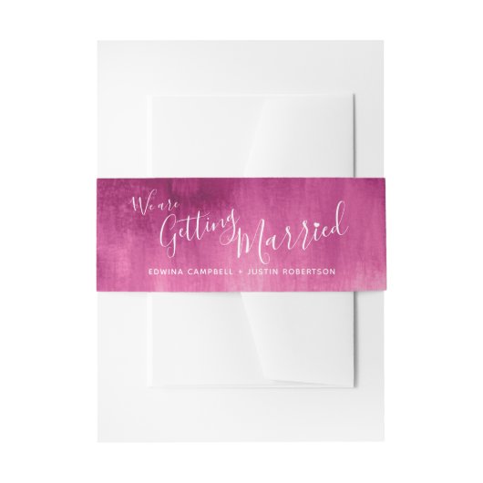 We gaan trouwen met een roze abstracte bruiloft uitnodigingen wikkel (Voorkant Voorbeeld)