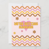 We gaan trouwen met Flower Power 60's 70's Retro Kaart (Voorkant)