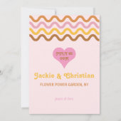 We gaan trouwen met Flower Power 60's 70's Retro Kaart (Achterkant)