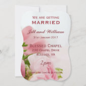 We gaan trouwen met roze rozen bruiloft kaart (Voorkant)