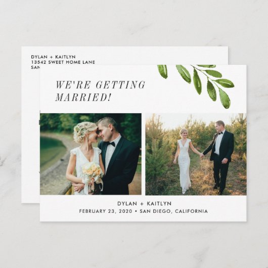 We gaan trouwen met Save the Date Briefkaart (Voorkant / Achterkant)