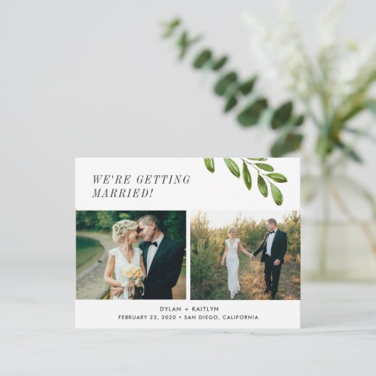 We gaan trouwen met Save the Date Briefkaart (Staand voorkant)