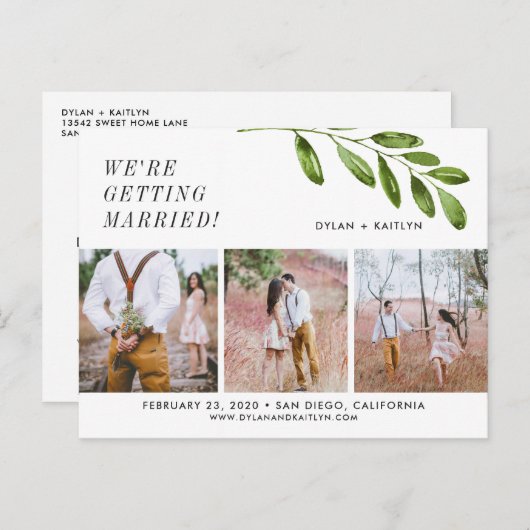 We gaan trouwen met Save the Date Briefkaart (Voorkant / Achterkant)