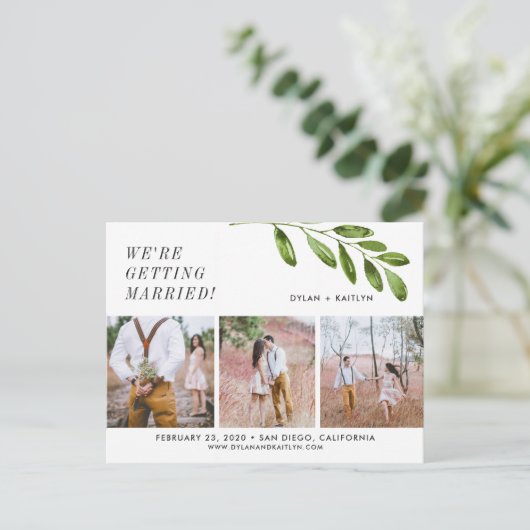 We gaan trouwen met Save the Date Briefkaart (Staand voorkant)