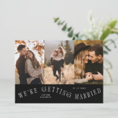 We Gaan Trouwen Multi Foto Zwart Save The Date (Staand voorkant)