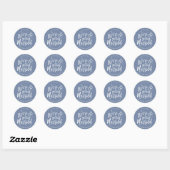 We Gaan Trouwen | Pigeon Blue Minimalist Ronde Sticker (Vel)