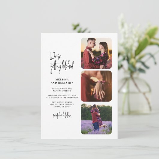 We gaan trouwen trouwfoto's bruiloft kaart (Staand voorkant)