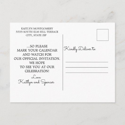 We Gaan Trouwen Trouwkaart Save the Date Foto Aankondigingskaart (Achterkant)