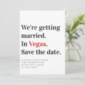 We Gaan Trouwen Vegas Bruiloft Save the Date (Staand voorkant)