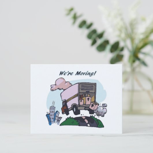We gaan verhuizen! aankondigingskaart (Staand voorkant)