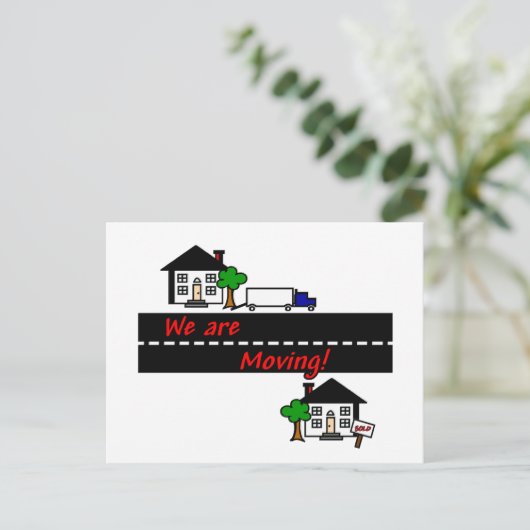 We gaan verhuizen aankondigingskaart (Staand voorkant)