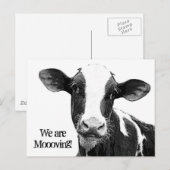 We gaan verhuizen! Bewegende adreswijziging Koe Aankondigingskaart (Voorkant / Achterkant)