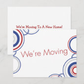 We gaan verhuizen - rood en blauw aankondigingskaart (Voorkant / Achterkant)