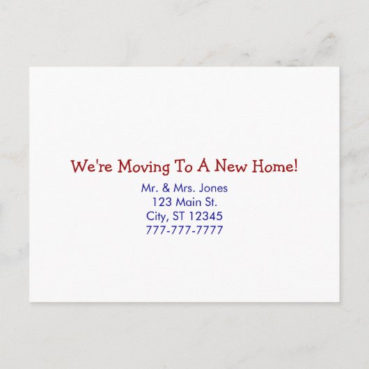 We gaan verhuizen - rood en blauw aankondigingskaart (Achterkant)