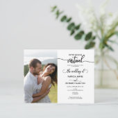 We gaan virtuele online huwelijksuitnodiging briefkaart (Staand voorkant)