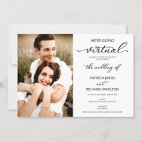 We gaan virtuele sociale trouwfoto-uitnodiging