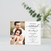 We gaan virtuele uitnodigingsberichten voor trouwf briefkaart (Staand voorkant)